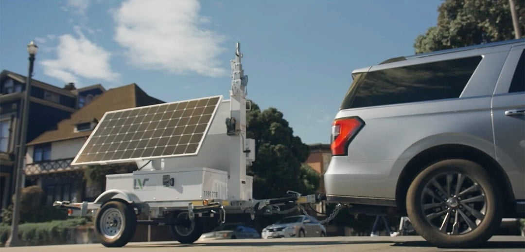 solar powered generator on car trailer